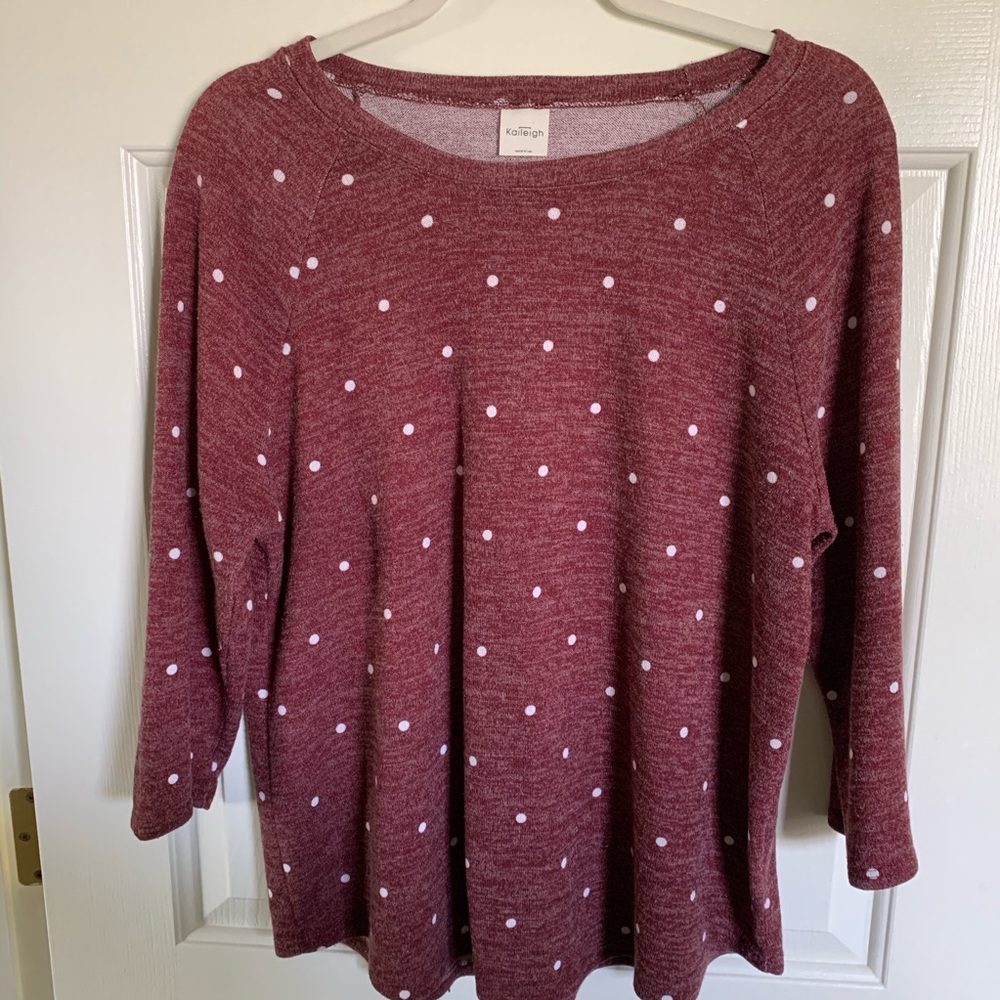 STITCH FIX Kaileigh 3/4 Sleeve Polka Dot Top